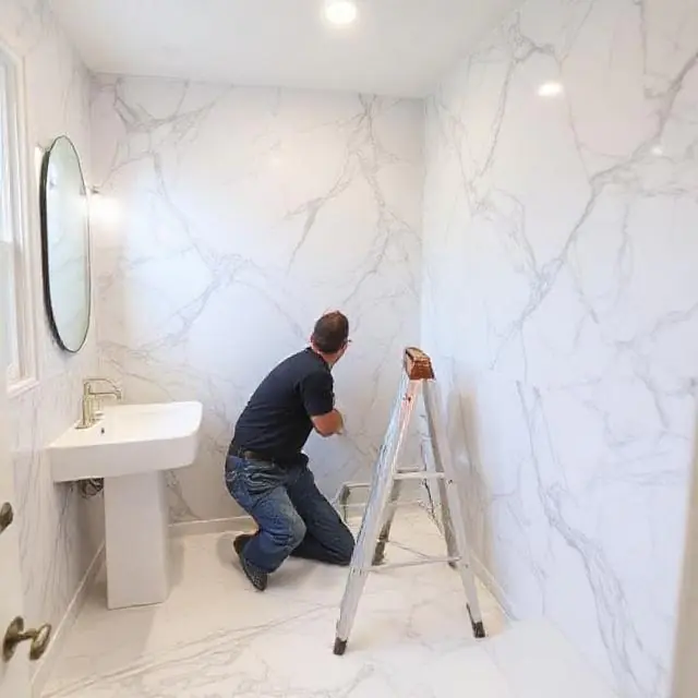 Installing Marble on Bathroom Walls