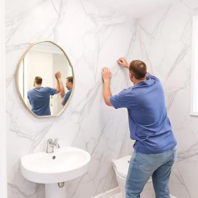 Installing Marble on Bathroom Walls