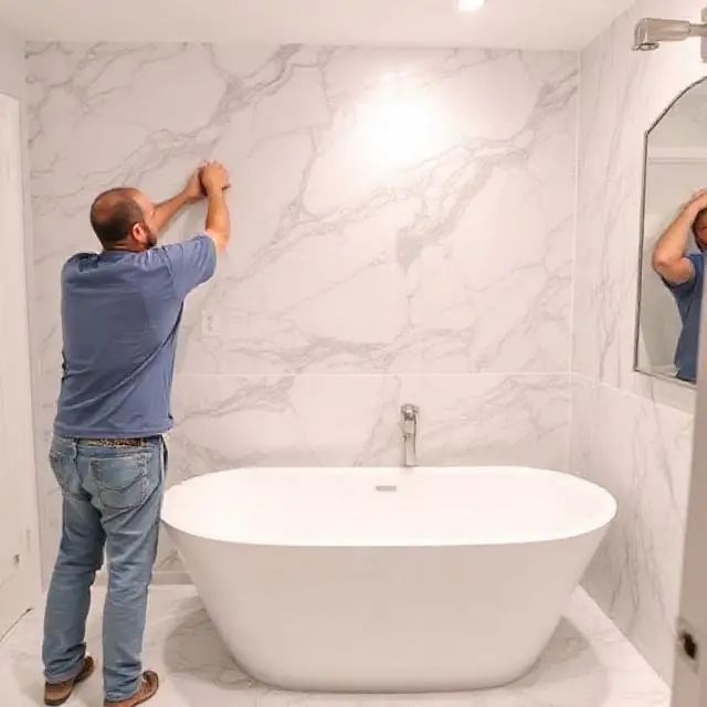Installing Marble on Bathroom Walls