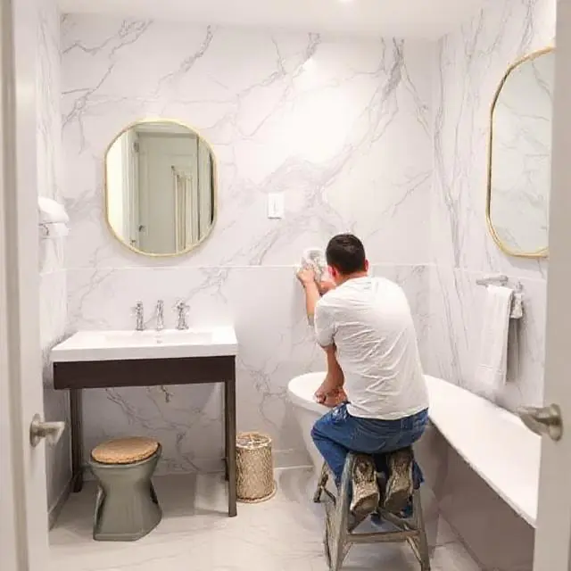 Installing Marble on Bathroom Walls