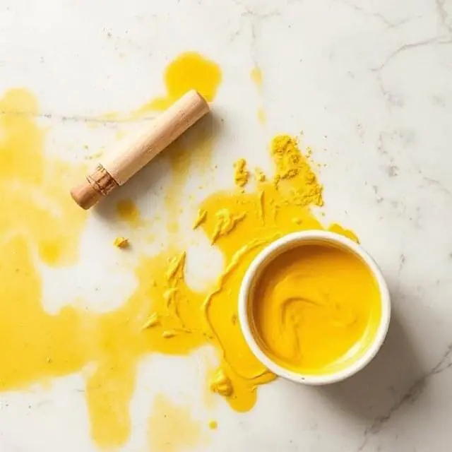 Stubborn Oil and Turmeric Stains from Marble Floors