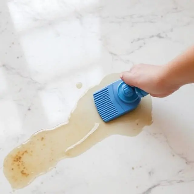 Stubborn Oil and Turmeric Stains from Marble Floors
