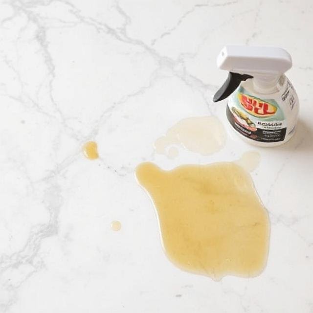 Stubborn Oil and Turmeric Stains from Marble Floors