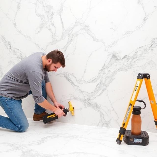 Marble Over Marble Installation