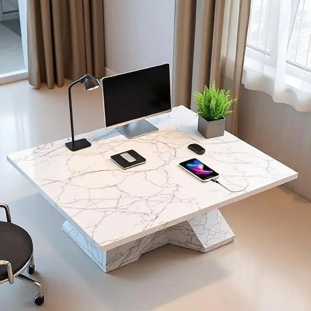 Wireless Charging Marble Desk
