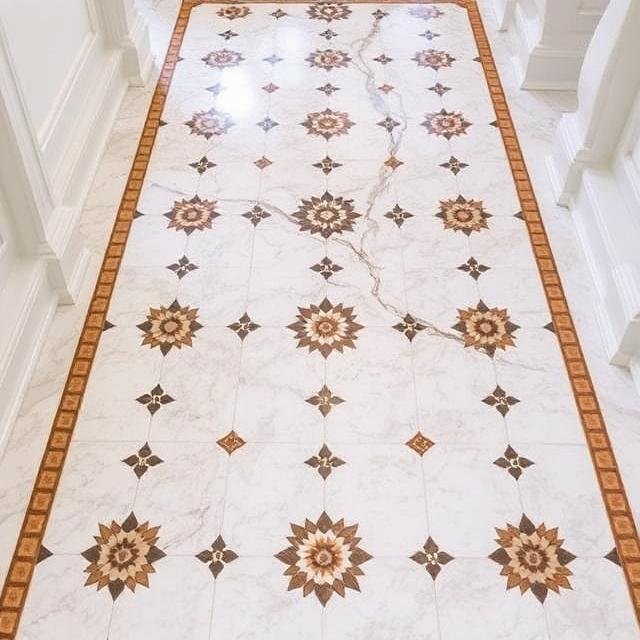 Small Marble Inlay Flooring Designs