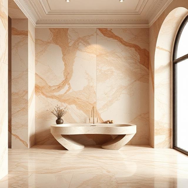 Warm Earth-Toned Italian Marble