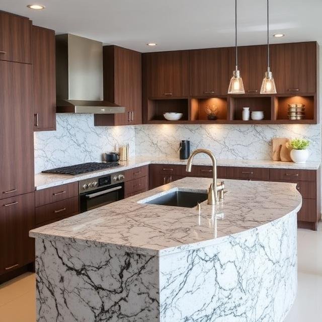 monolithic granite kitchen
