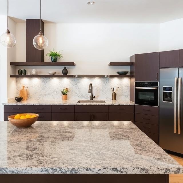 monolithic granite kitchen